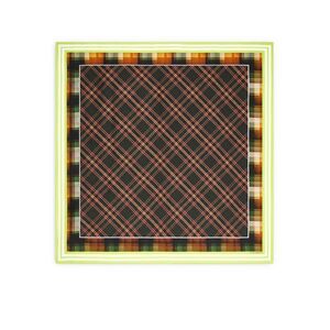 Dries Van Noten Women Square Silk Scarf With A Contrasting Check Pattern